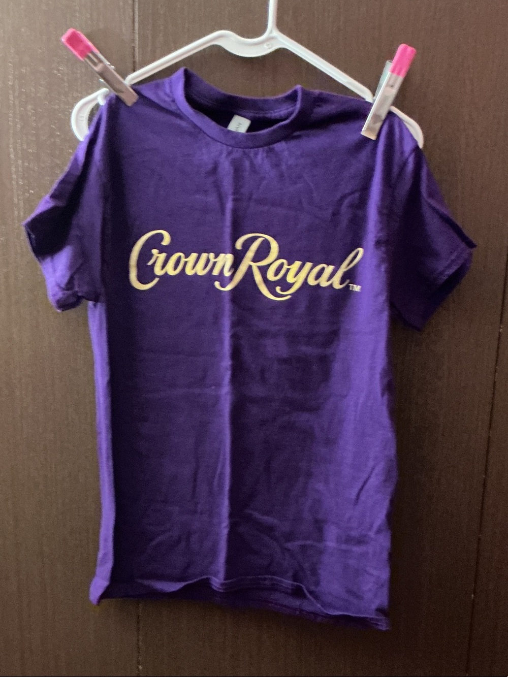 Women's Short-Sleeve Tee in Purple with Gold Logo